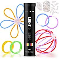 VIVALOO 100 Pulseras Luminosa 7 Colores - Accesorios para Festivales- Decoración para Fiestas- Neon Barritas Luminosas…